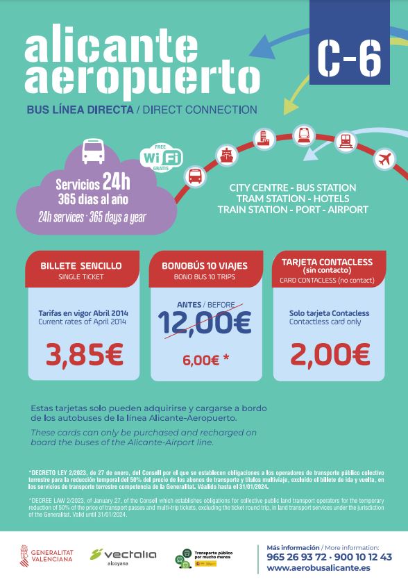 C6 bus vliegveld Alicante